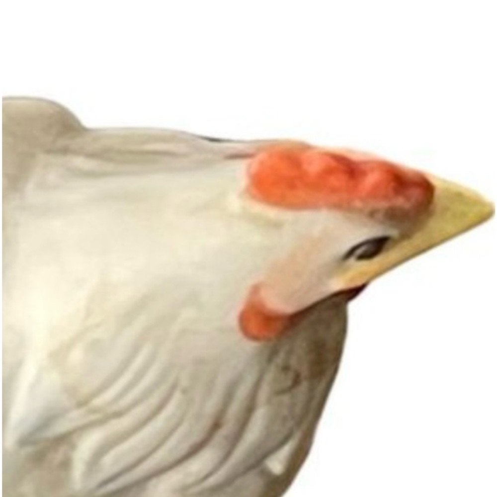 Antique 1920s Chicken Hen Detailed Ceramic Wonderful barnyard animal bisque farm - Picture 4 of 9